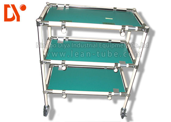 Aluminium Profile Tote Cart Yellow / Green Color Customer Size For Workshop