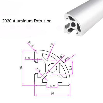 20*20R European Standard Custom Aluminum Profile for Door ，Window And Workbench Aluminum Profile