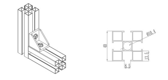 Industrial Square Extruded  Aluminium Alloy 40x40 Aluminum Extrusion Profiles