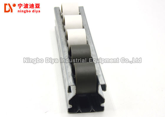 White Grey Plastic Roller Track 2 Metes Length With Carbon Steel Frame